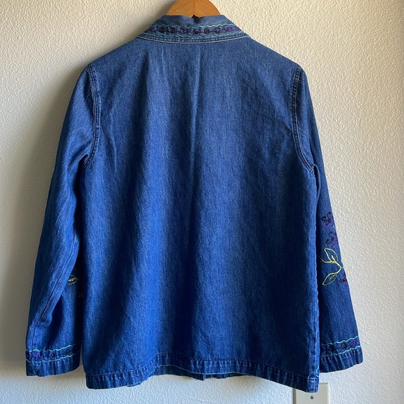 Gunit Fashions Vintage Y2K Embroidered Button Down Denim Top M - Picture 5 of 6